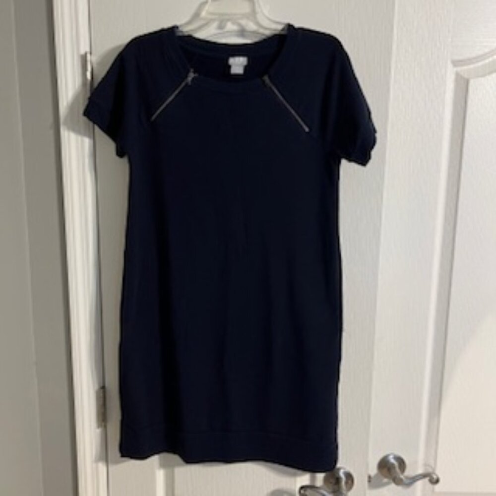 Chico's Zenergy Women's Blue Cotton Spandex Zipper Dress